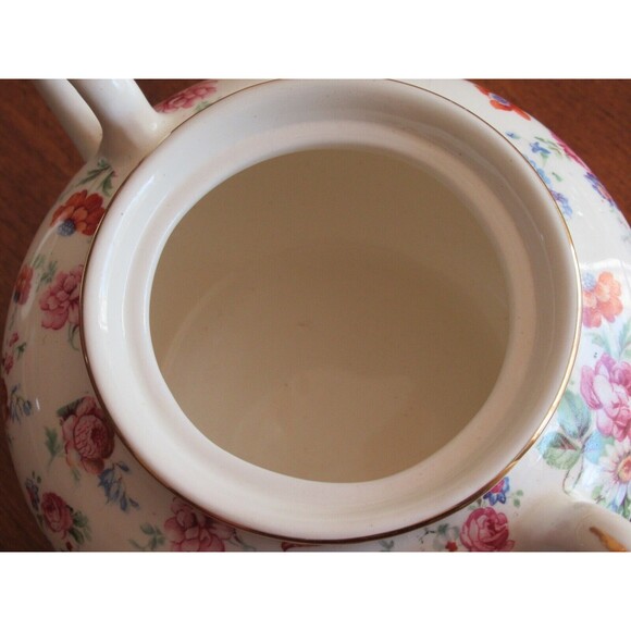 Erphila Dorset Cheery Chintz Sugar Bowl +Lid Vintage China Double Handle Germany - Picture 8 of 12